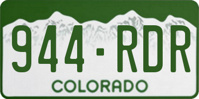 CO license plate 944RDR
