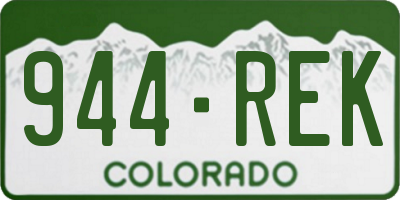 CO license plate 944REK