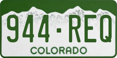 CO license plate 944REQ