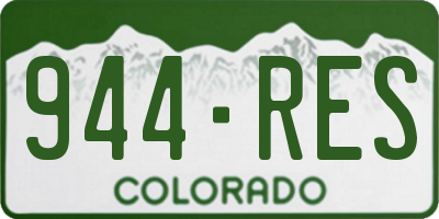 CO license plate 944RES