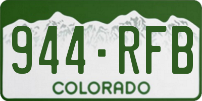 CO license plate 944RFB
