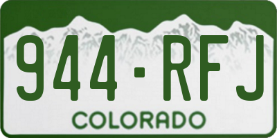 CO license plate 944RFJ