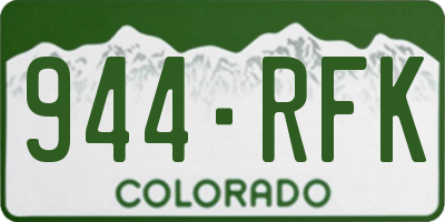 CO license plate 944RFK