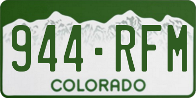CO license plate 944RFM