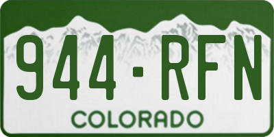 CO license plate 944RFN