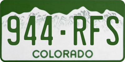 CO license plate 944RFS