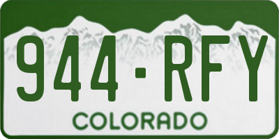 CO license plate 944RFY