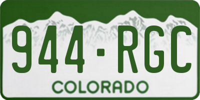 CO license plate 944RGC