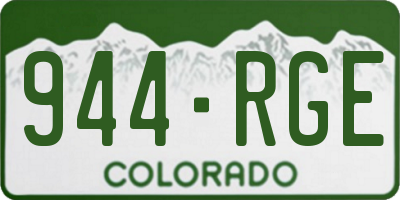 CO license plate 944RGE