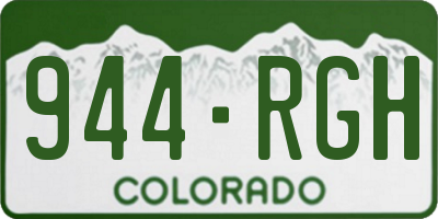 CO license plate 944RGH