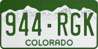 CO license plate 944RGK