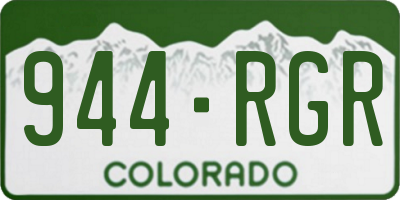 CO license plate 944RGR