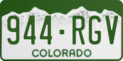 CO license plate 944RGV