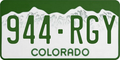 CO license plate 944RGY