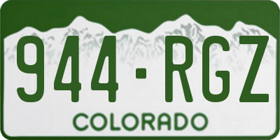 CO license plate 944RGZ