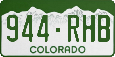 CO license plate 944RHB