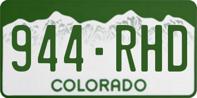 CO license plate 944RHD