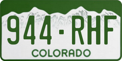 CO license plate 944RHF