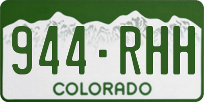 CO license plate 944RHH