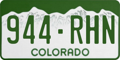 CO license plate 944RHN