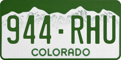 CO license plate 944RHU