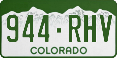 CO license plate 944RHV