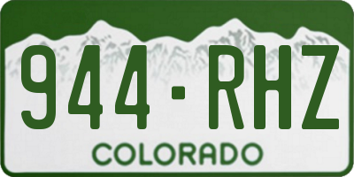 CO license plate 944RHZ