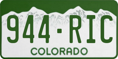 CO license plate 944RIC