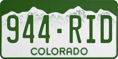 CO license plate 944RID