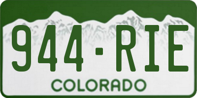 CO license plate 944RIE