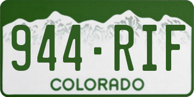 CO license plate 944RIF