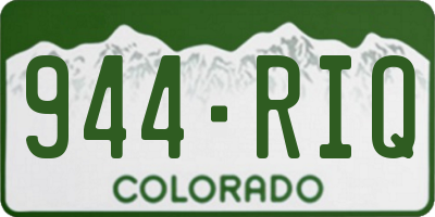 CO license plate 944RIQ