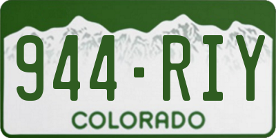 CO license plate 944RIY