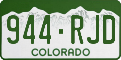 CO license plate 944RJD