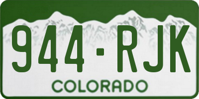 CO license plate 944RJK