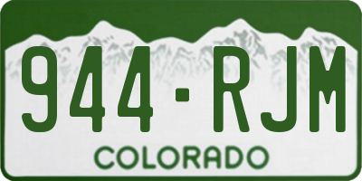 CO license plate 944RJM