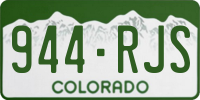 CO license plate 944RJS
