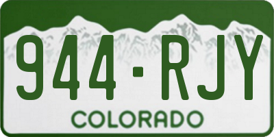 CO license plate 944RJY