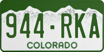 CO license plate 944RKA