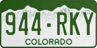 CO license plate 944RKY