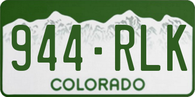 CO license plate 944RLK