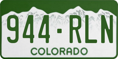CO license plate 944RLN