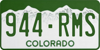 CO license plate 944RMS
