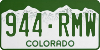 CO license plate 944RMW