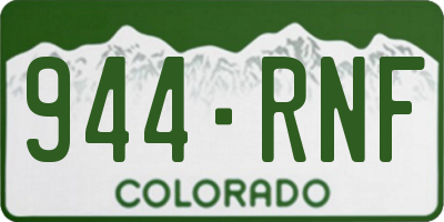 CO license plate 944RNF