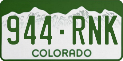 CO license plate 944RNK