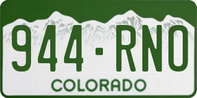 CO license plate 944RNO