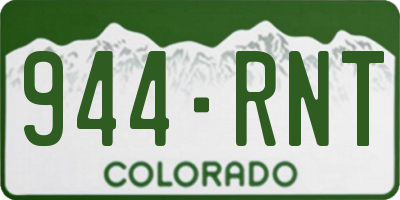 CO license plate 944RNT