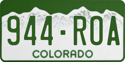 CO license plate 944ROA
