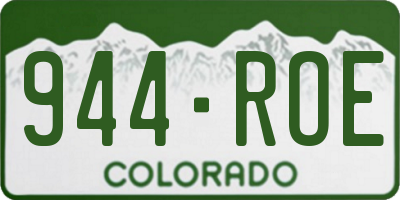 CO license plate 944ROE
